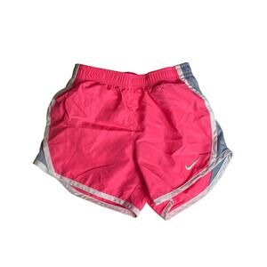 Nike Girls Dri Fit Running Shorts Pink with Gray and White Trim Size Small (4-5)